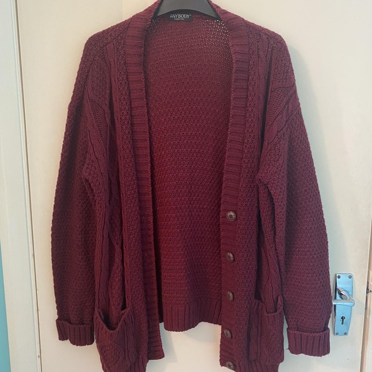 *Burgundy Boyfriend Cardigan* Super cosy, perfect... - Depop