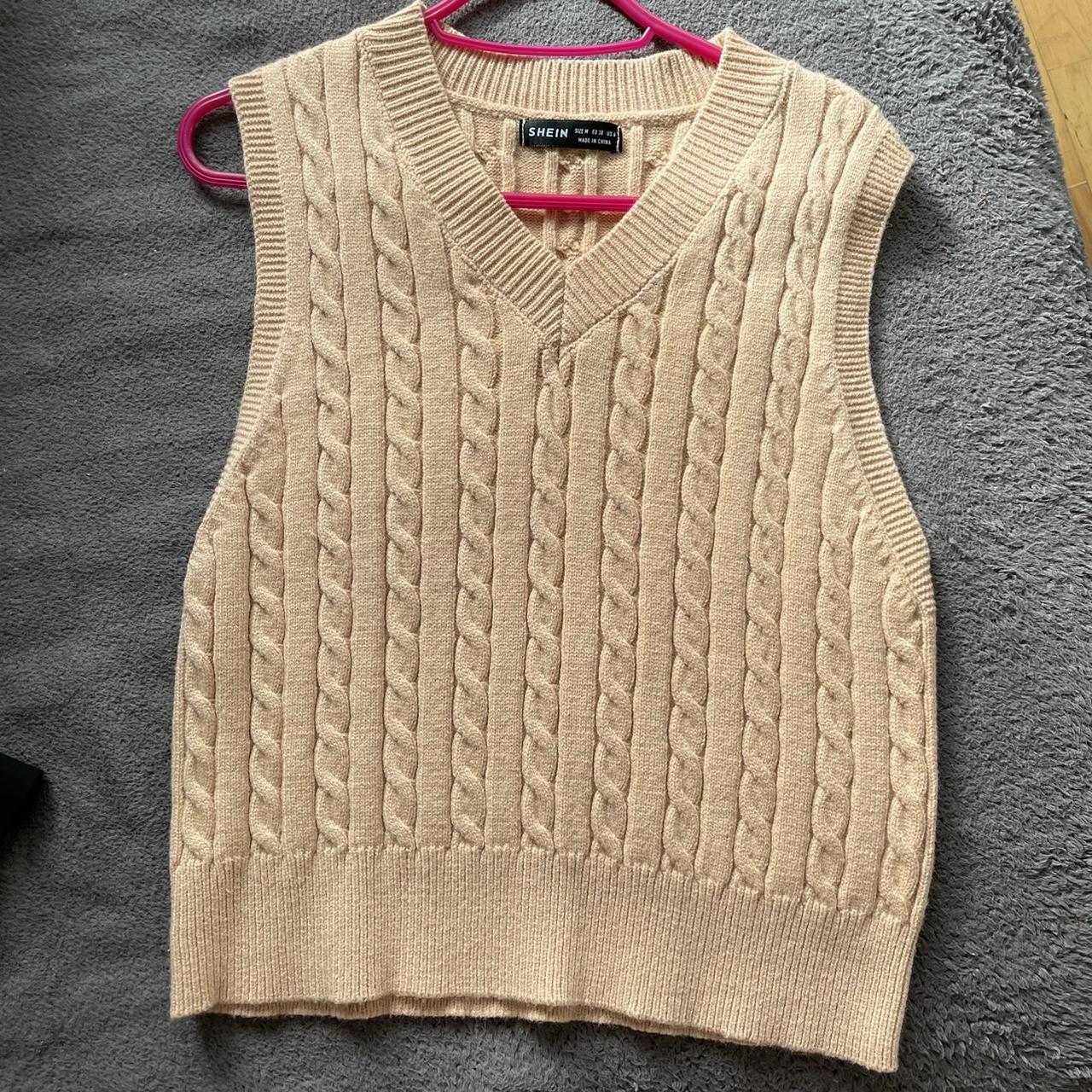 Shein beige sweater vest Size M but small fitting... Depop