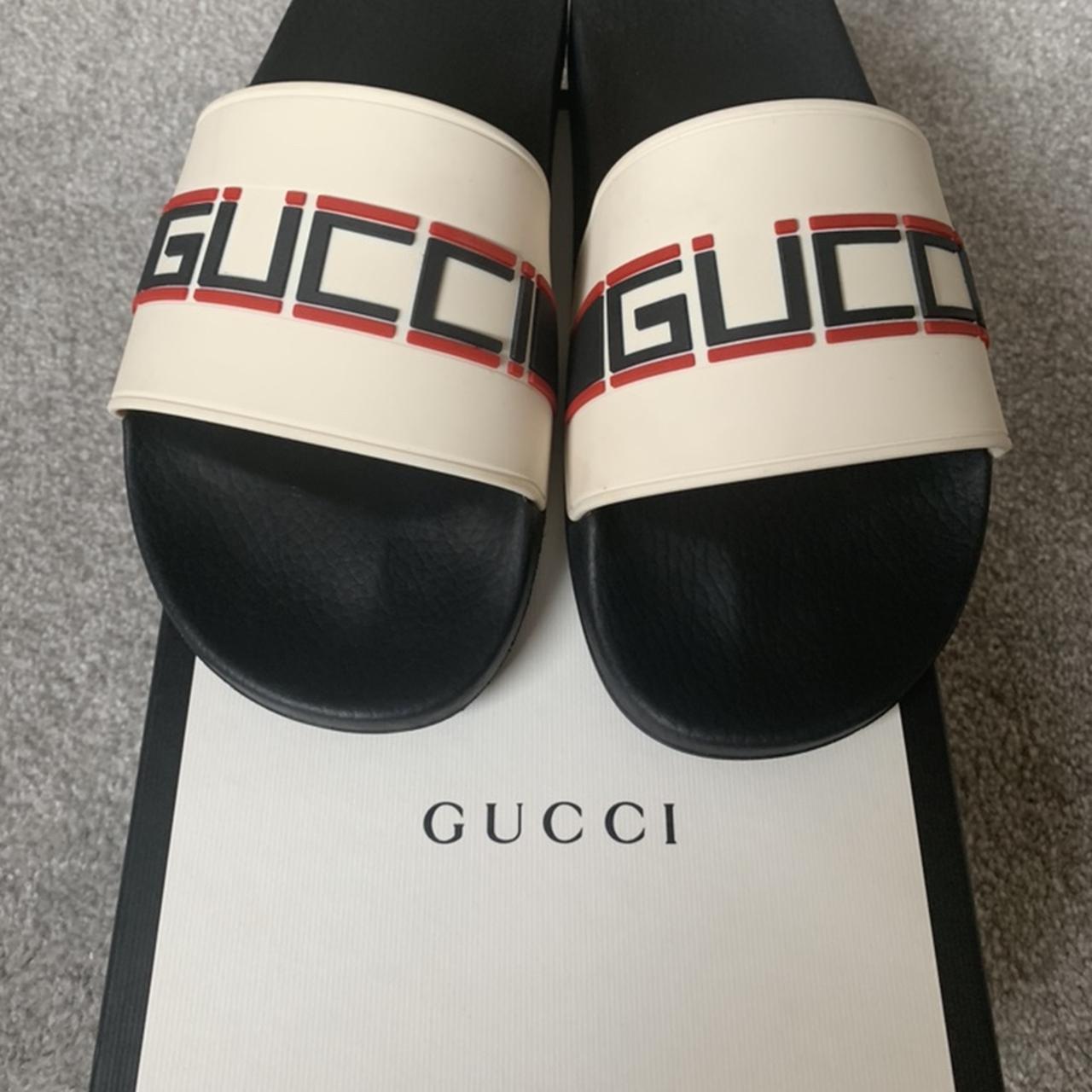 SOLD GUCCI sliders men s UK size 10. Only Depop