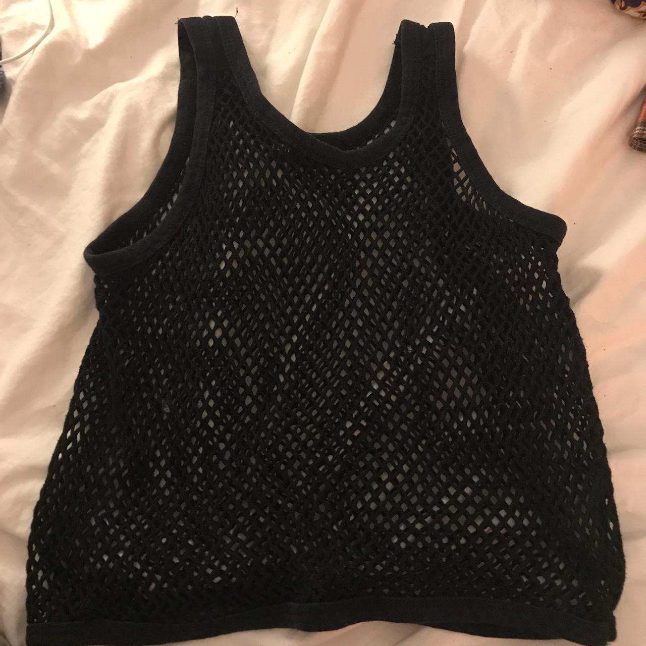 Black fishnet tank with thick edges , slightly... - Depop