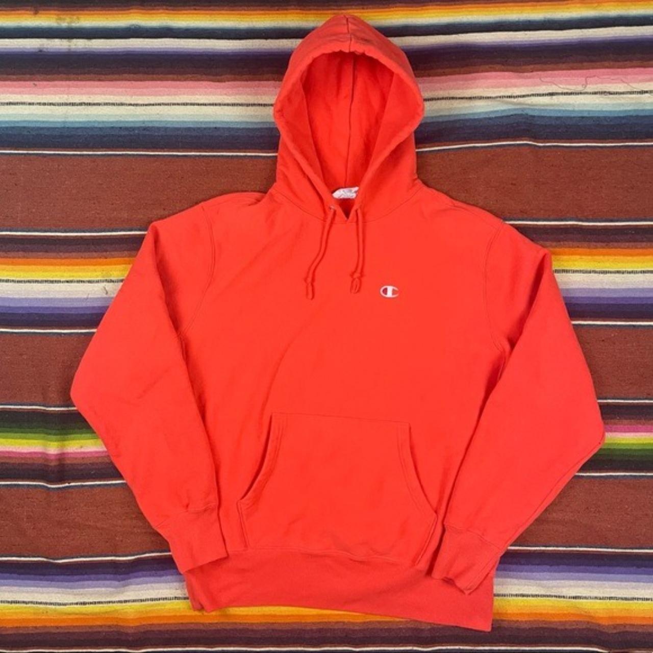 Champion Reverse Weave Hoodie Size: XL Red... - Depop