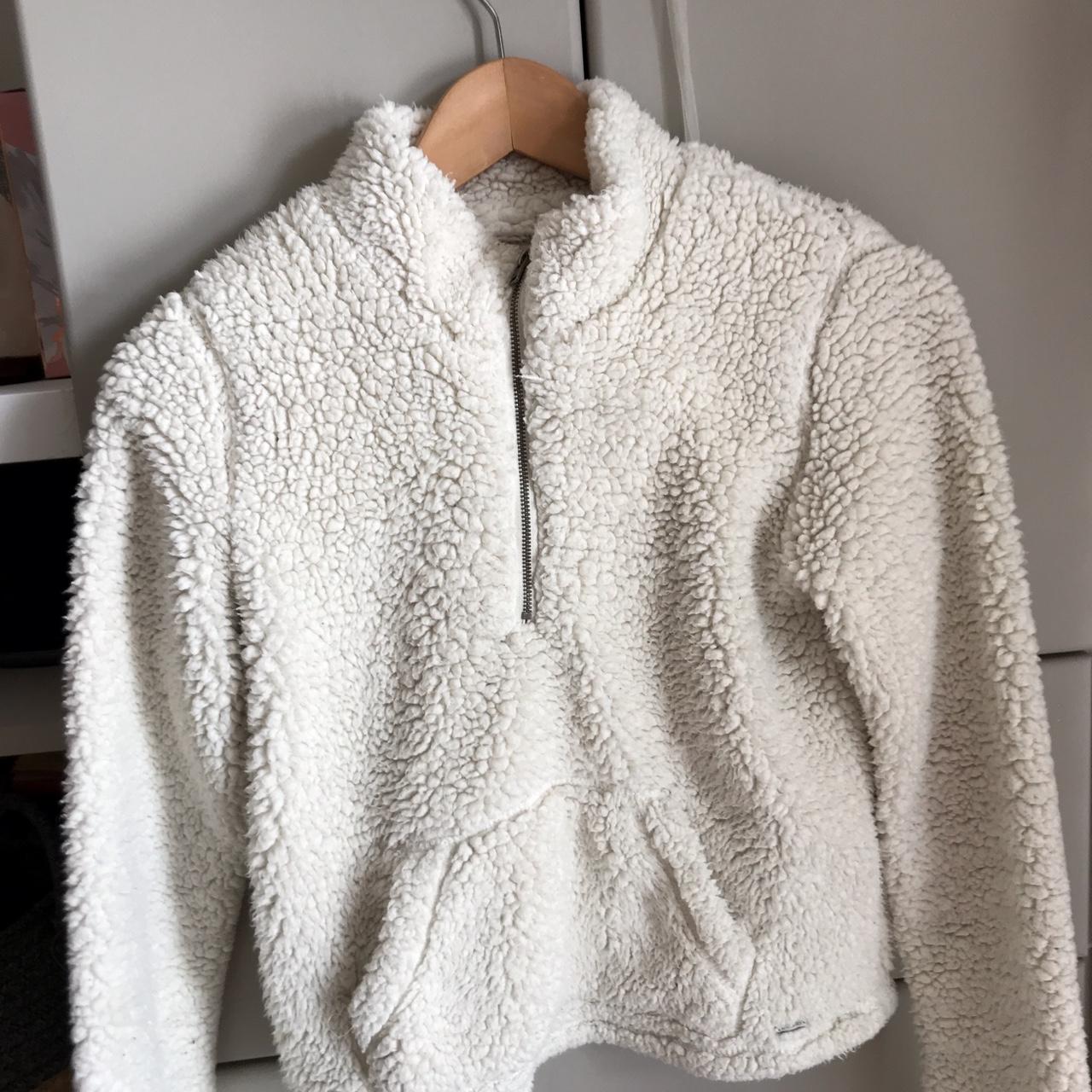 Fluffy hollister jumper Good condition 8/10... - Depop