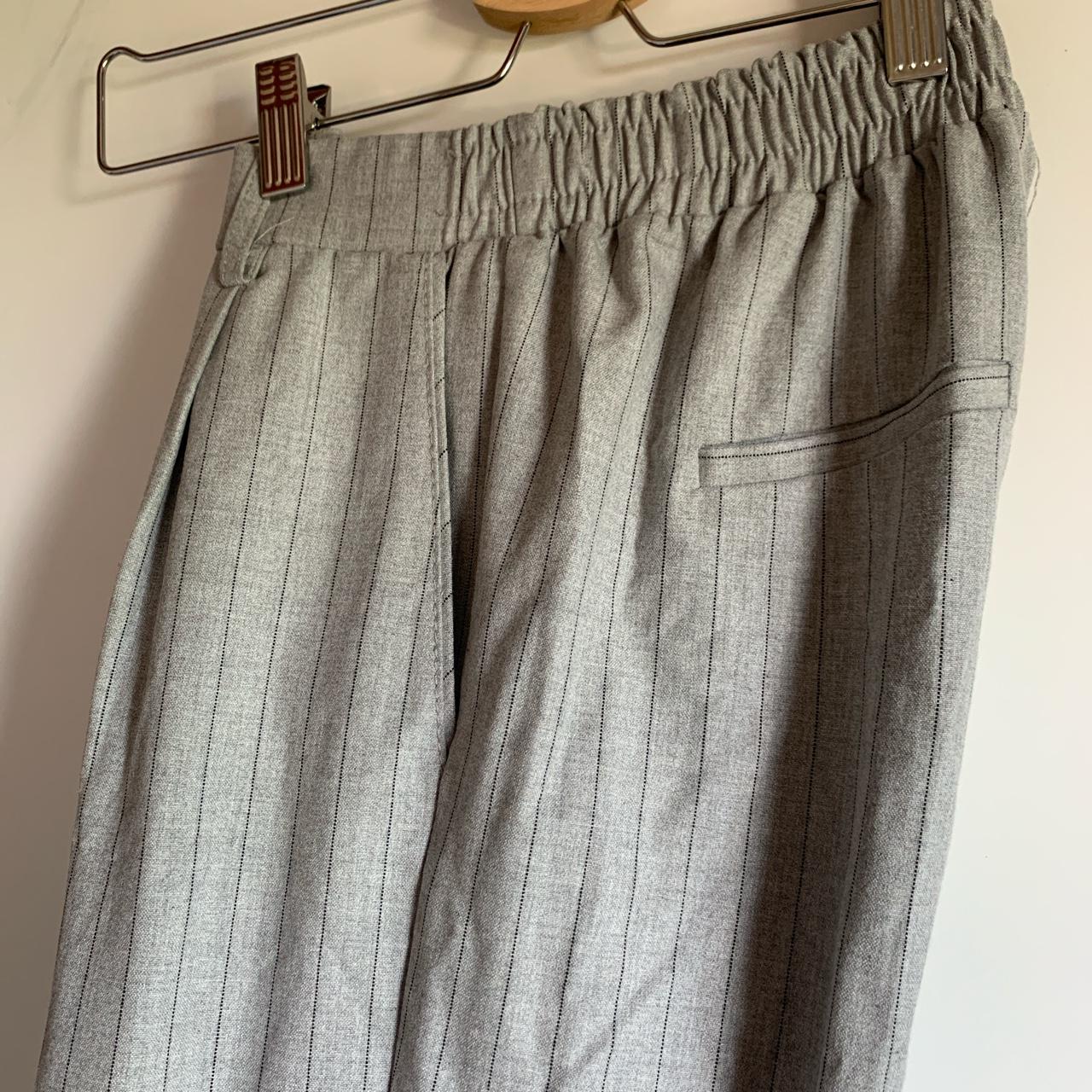 Bershka Women's Grey and Black Trousers | Depop