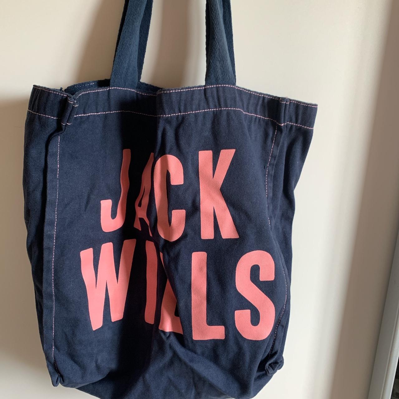 Jack Wills Women's Navy and Pink Bag Depop