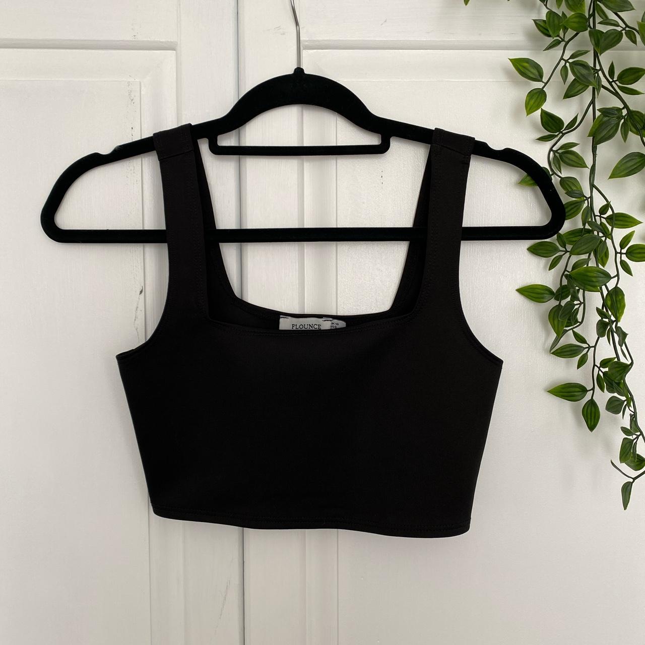 Square neck black cropped top. I’m open to offers... - Depop