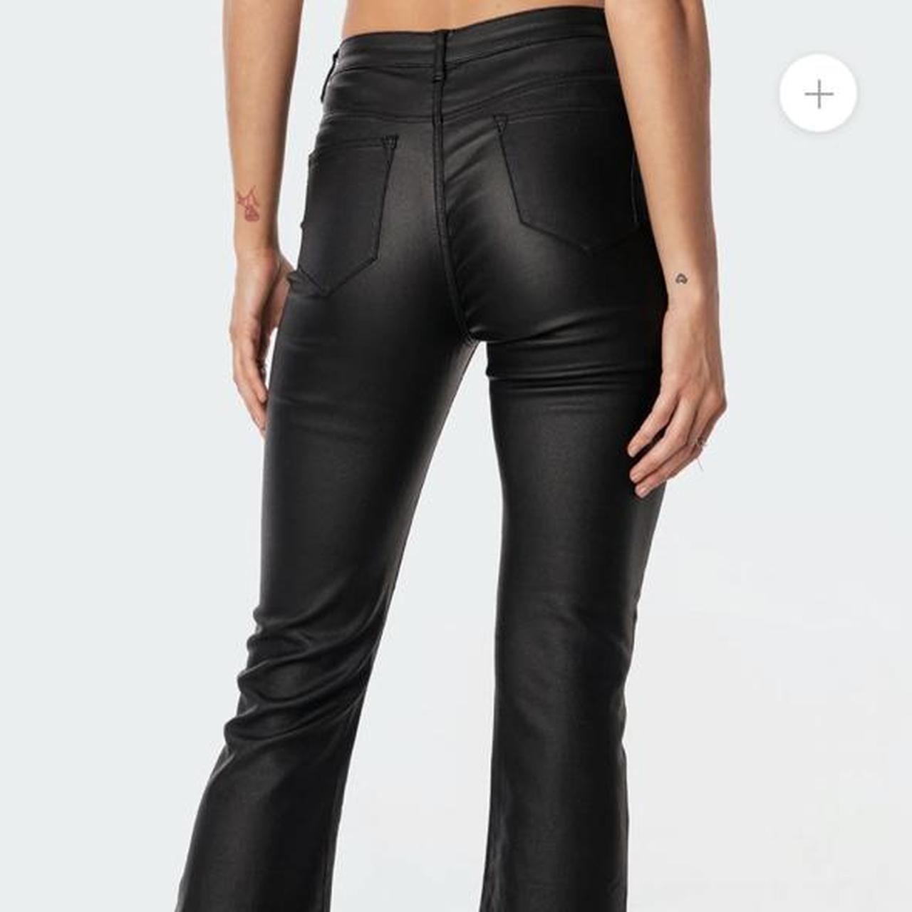 Free People Spellbound Coated Bootcut Jean Black Faux Leather