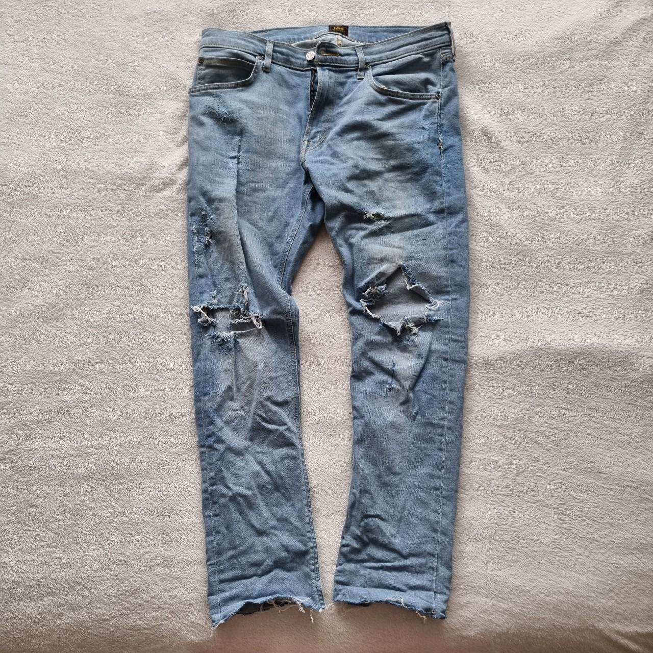 Lee Men's Blue and Navy Jeans | Depop