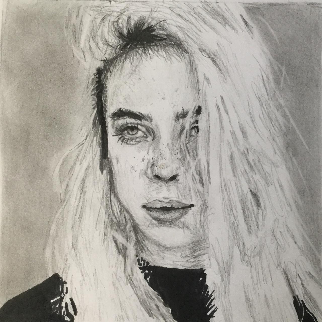 Pencil drawing of a mean looking girl || At least she turned out mean at  the end | PeakD