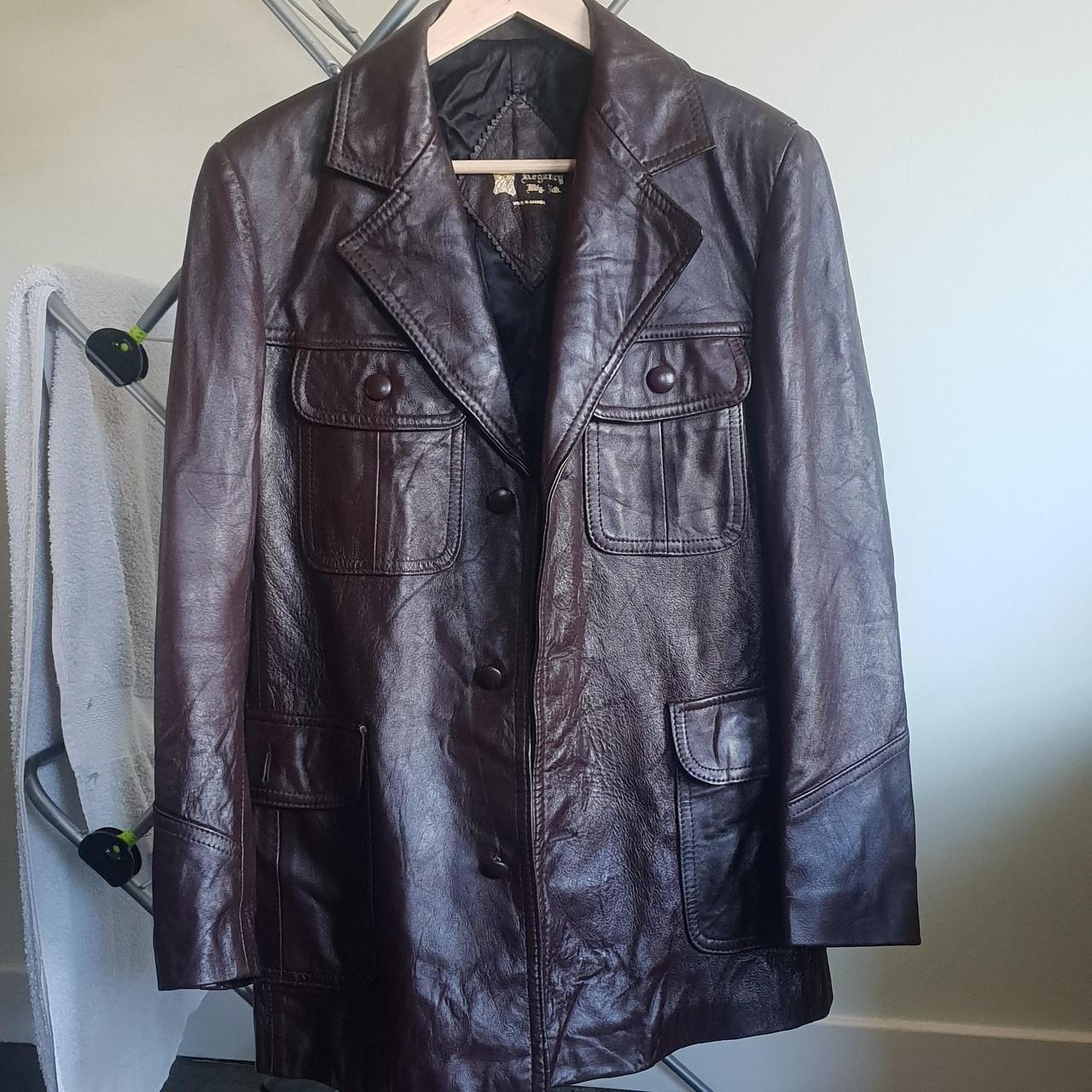 Vintage genuine brown leather jacket Such a cool... - Depop