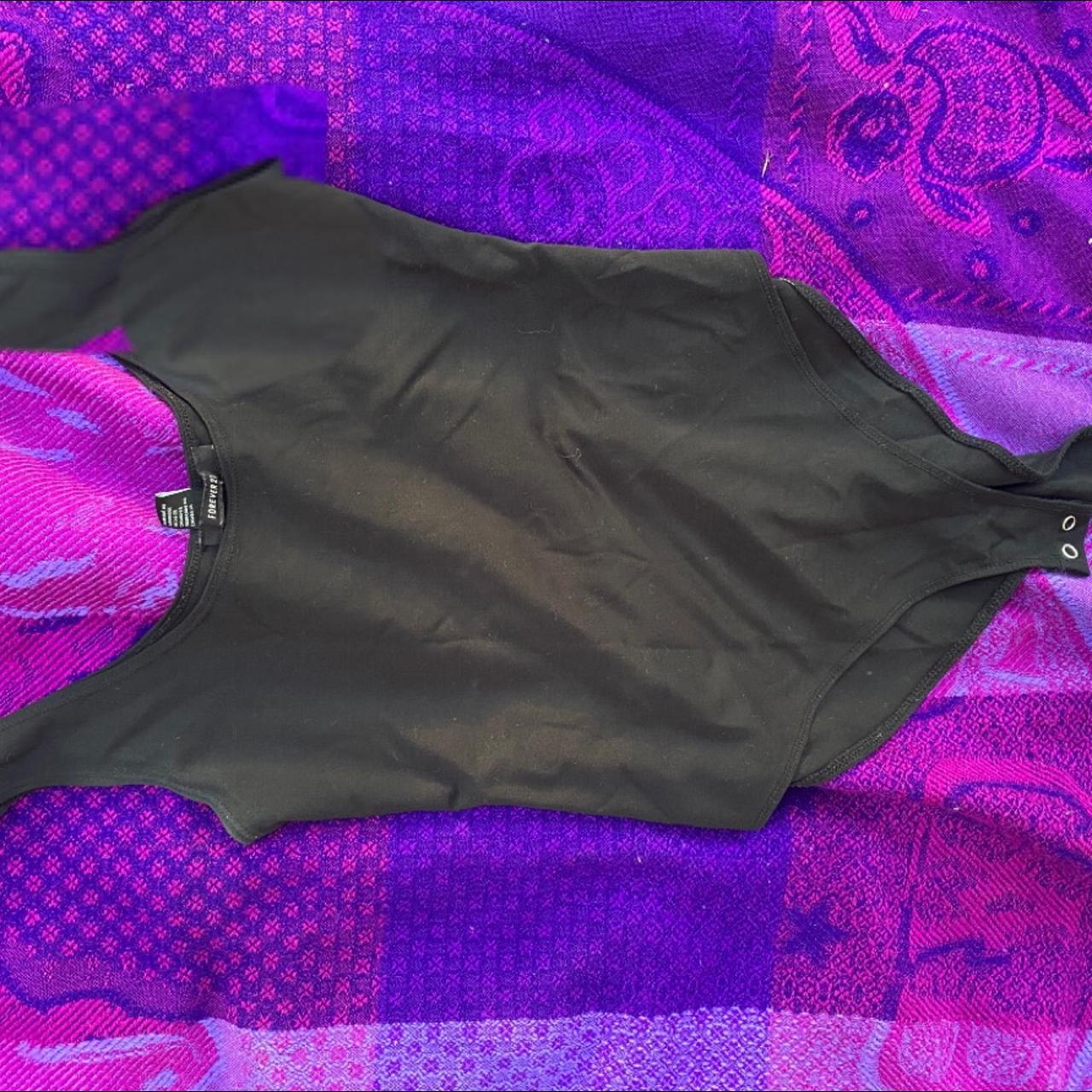 Women's Black and White Bodysuit Depop