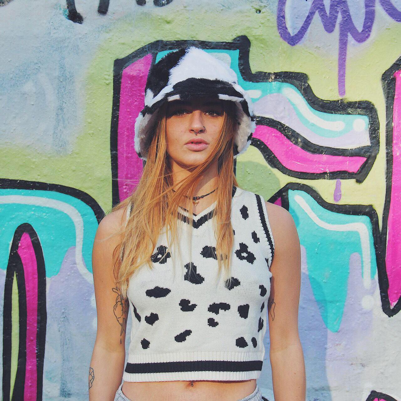 💫 Cow Print Sweater Vest Jumper Crop Top 💫... Depop