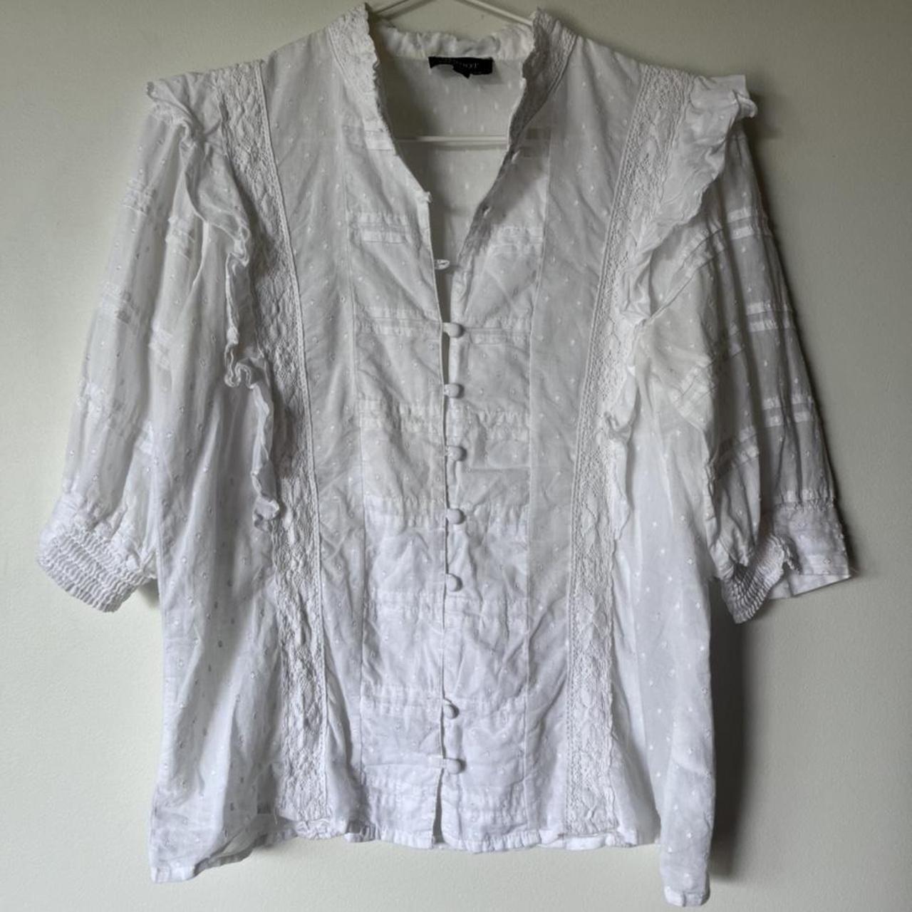 Sweet white lace blouse Size 10 - Depop