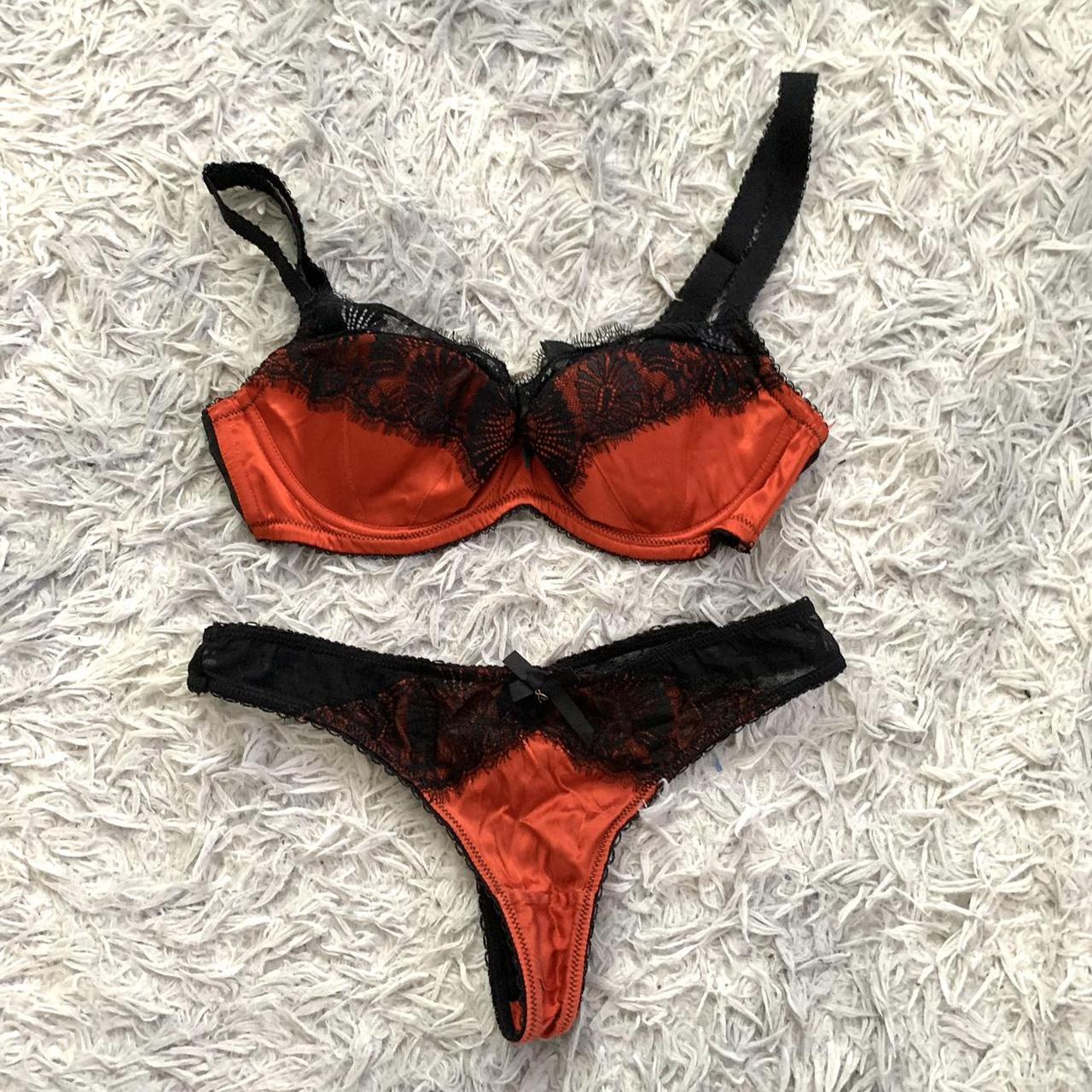 Burnt orange lingerie set from Debenhams Bra size... - Depop