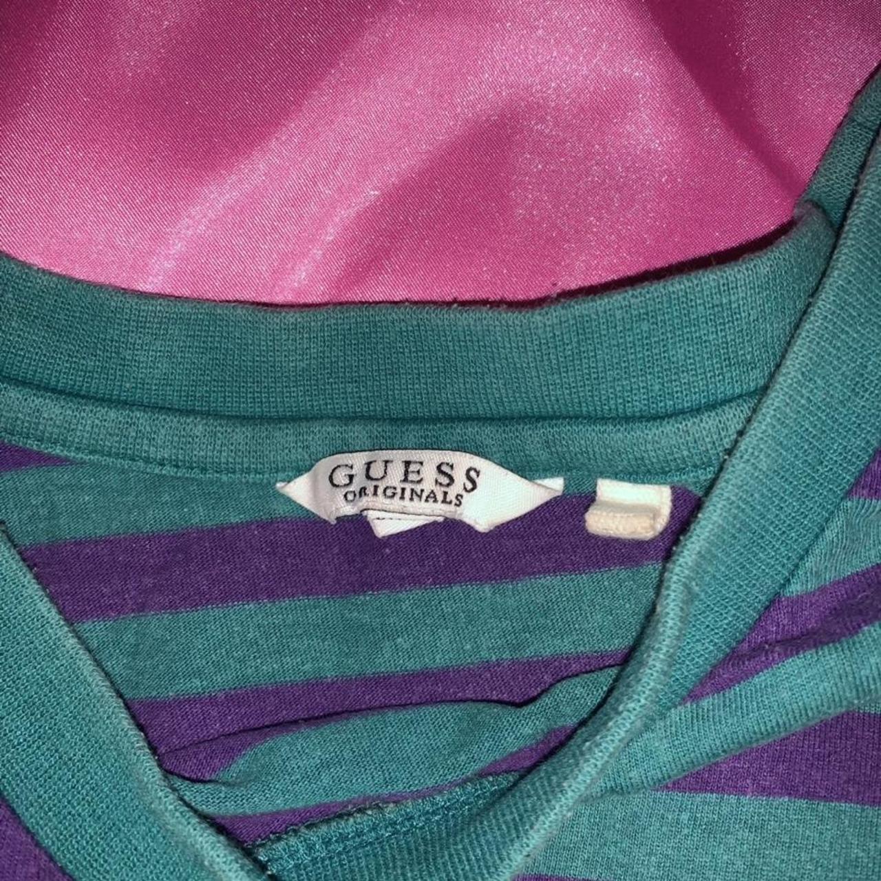 Green and 2024 purple guess shirt