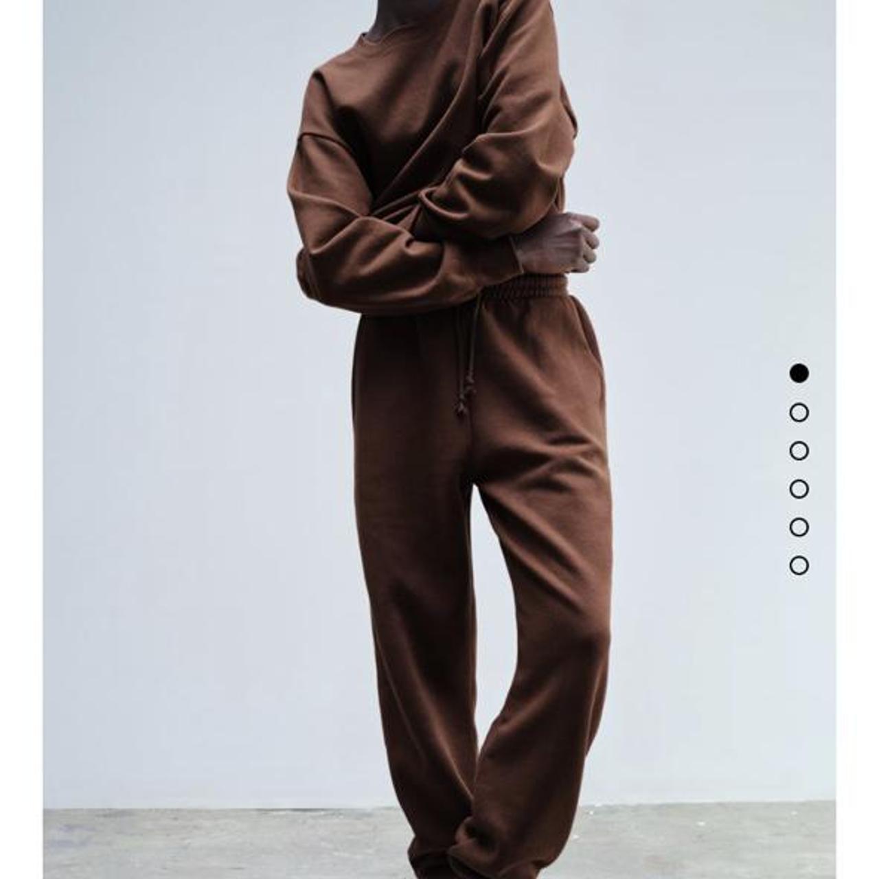 brown zara tracksuit