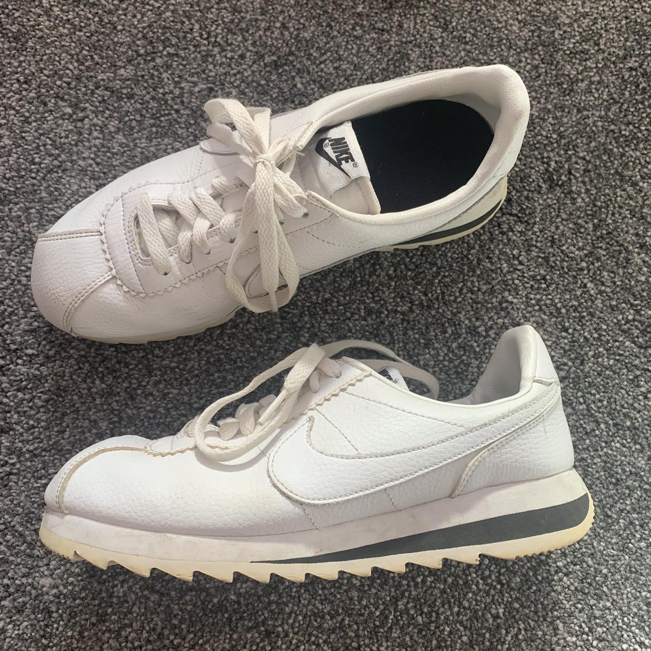 nike cortez white and gray