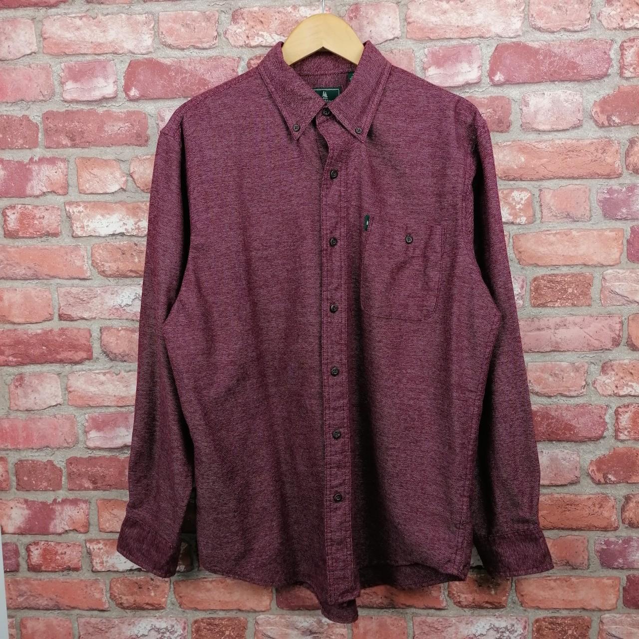 Smart casual flannel shirt. Burgundy marled effect... Depop