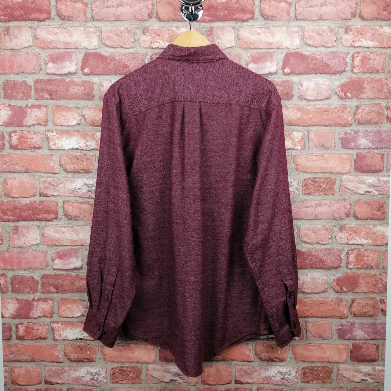 Smart casual flannel shirt. Burgundy marled effect... Depop