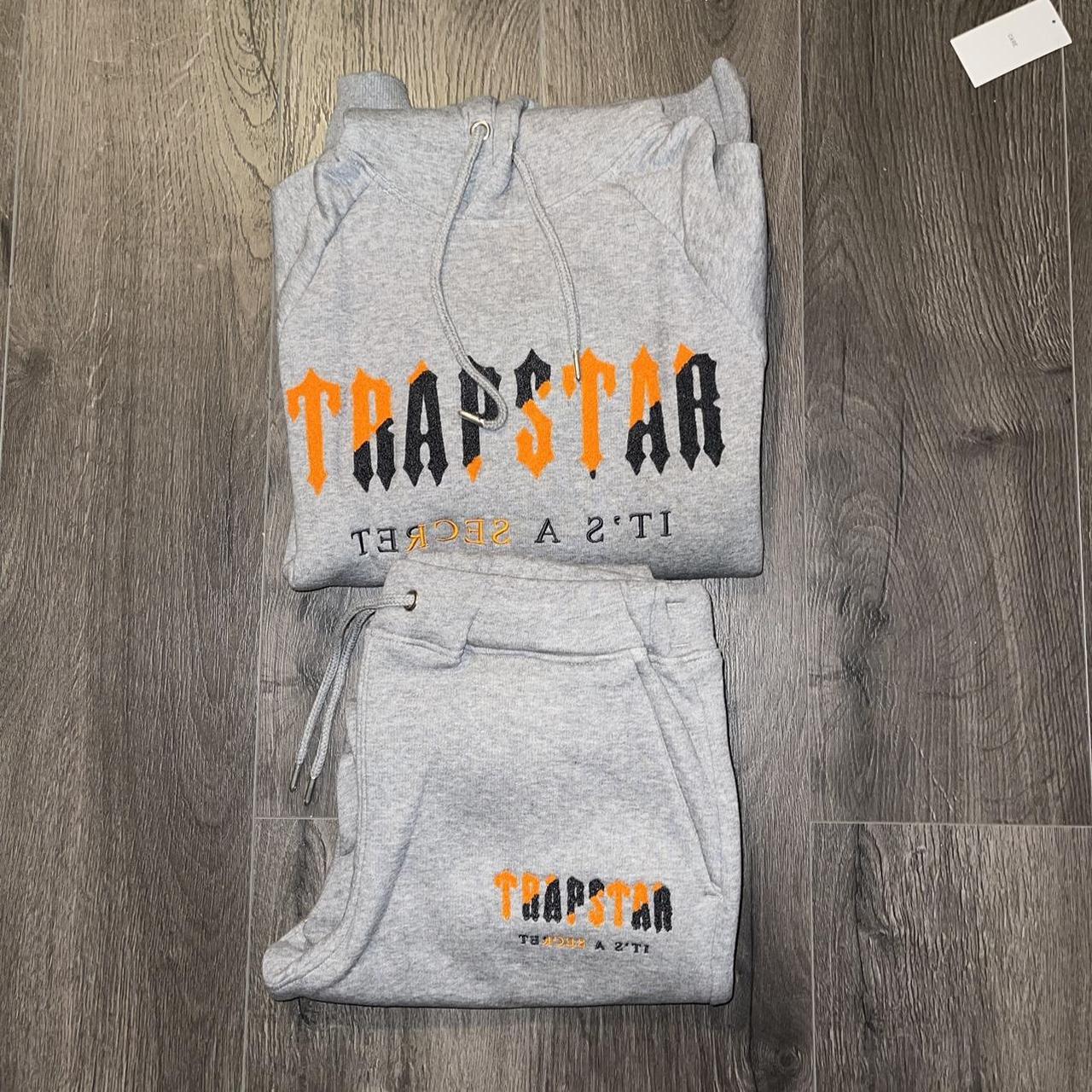 Trapstar Men's Grey Hoodie Depop