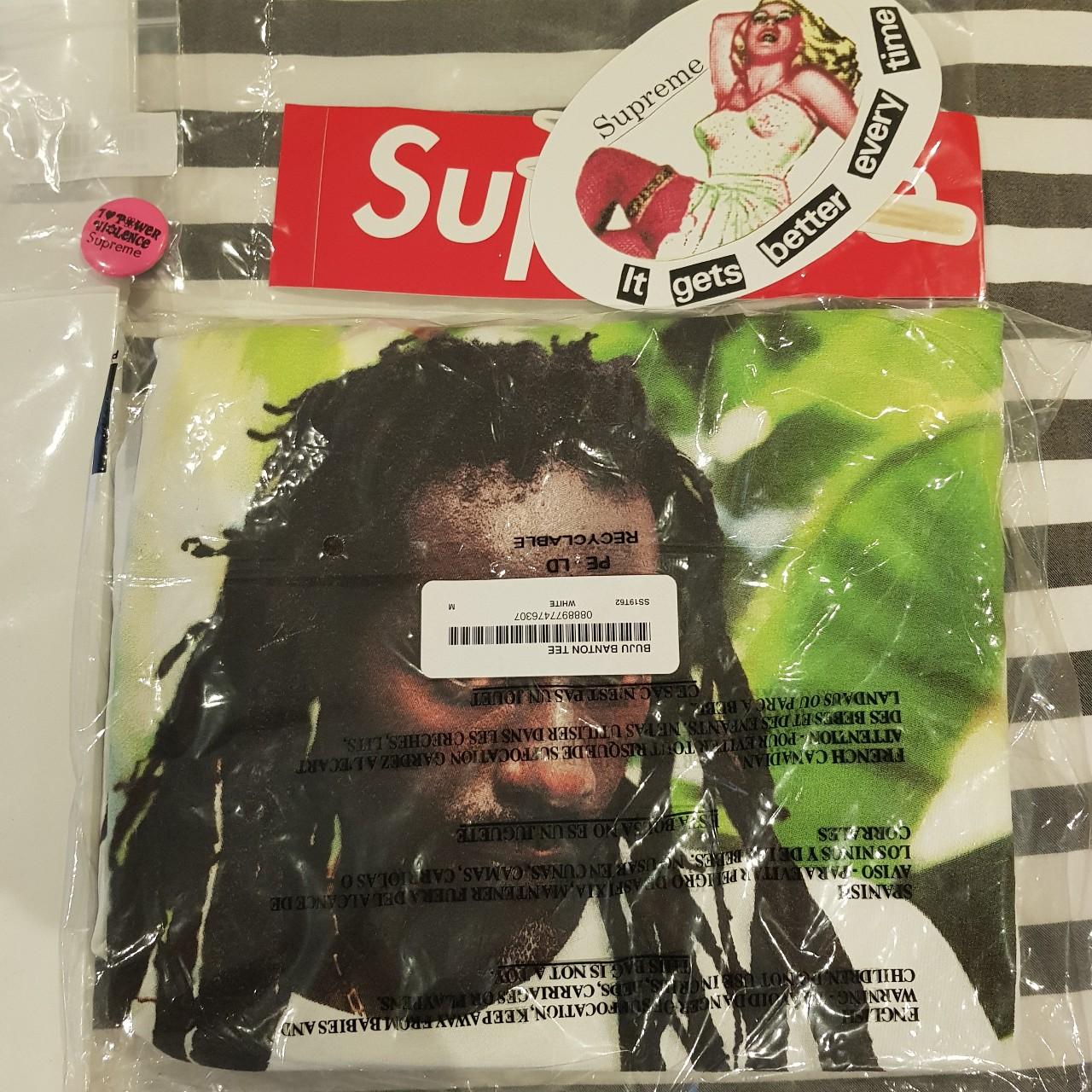 Supreme Buju Banton Tee White... - Depop