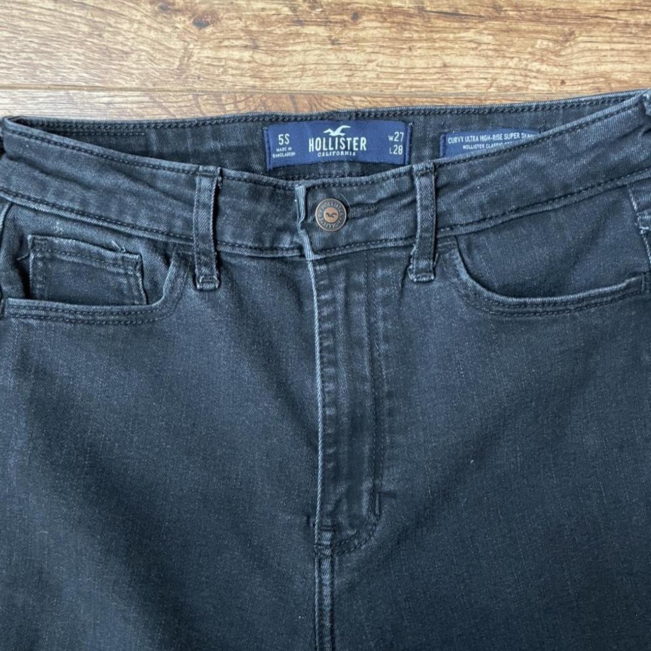 Hollister black curvy ultra high rise super skinny... - Depop