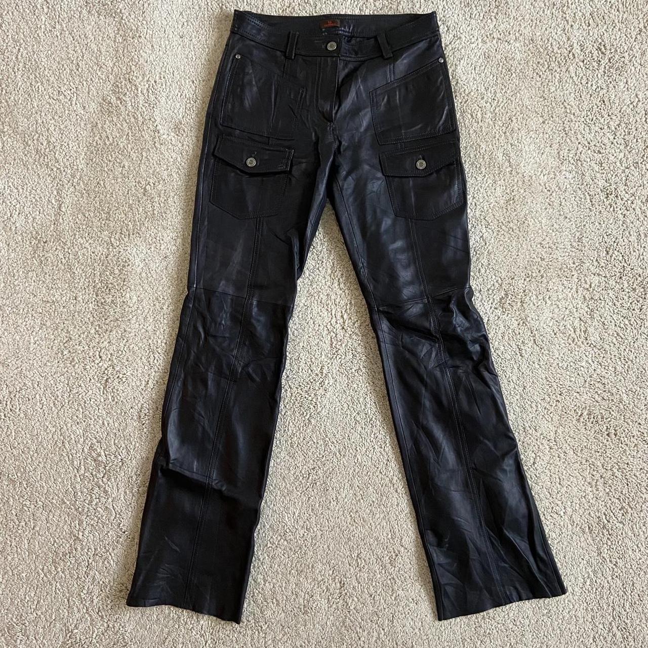 lowrise danier leather pants (if these fit me…….i... - Depop