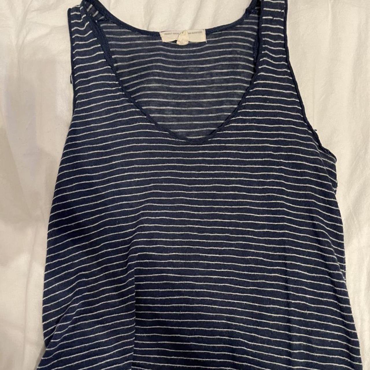 Urban Outfitters Women's Navy and White Vest