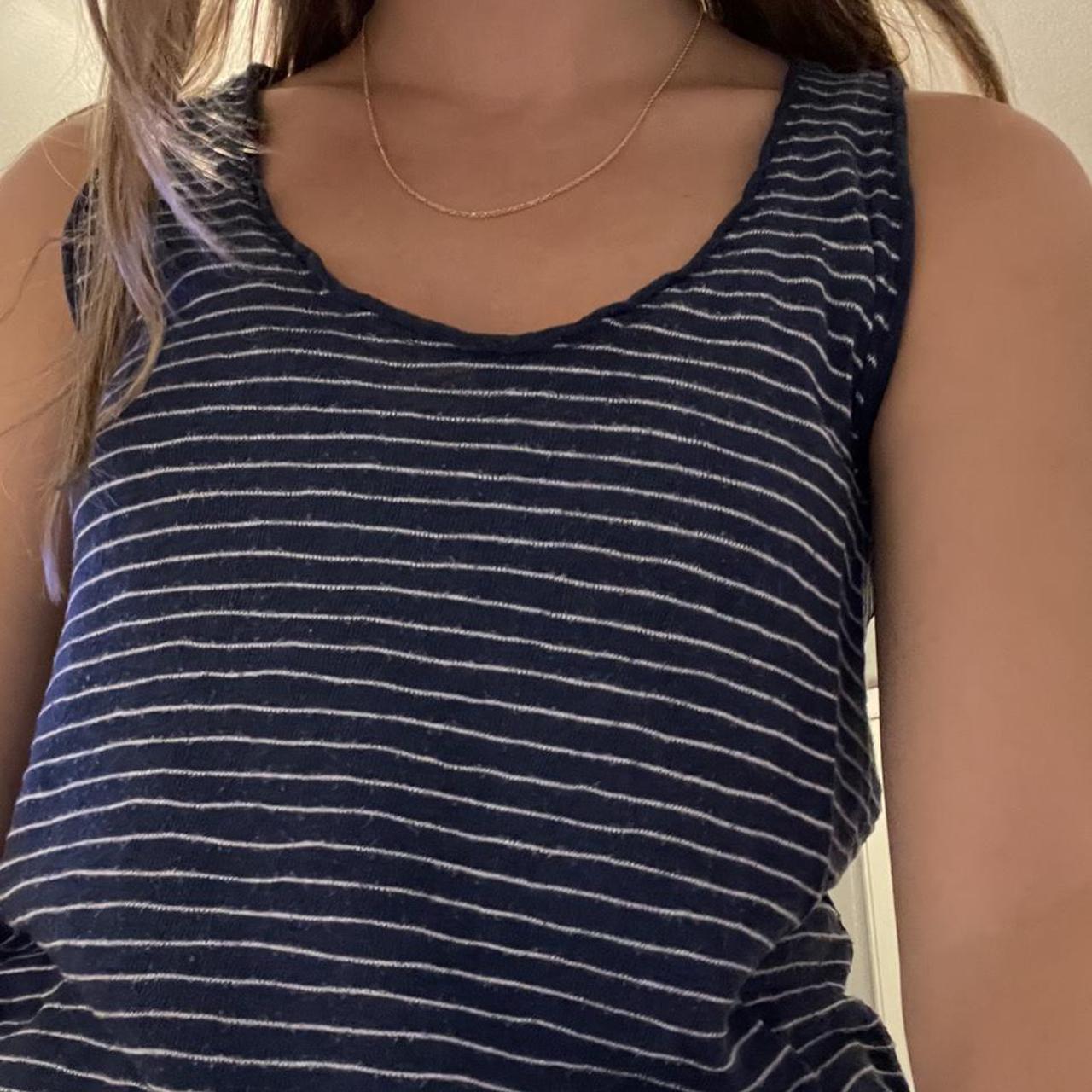 Urban Outfitters Women's Navy and White Vest (2)