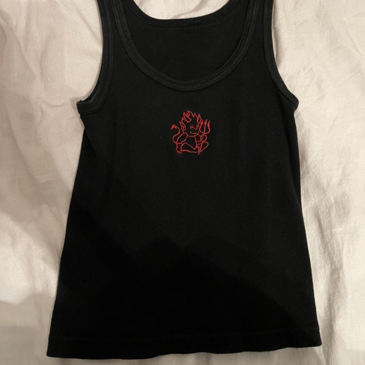 Brandy Melville Women's Black and Red Vest