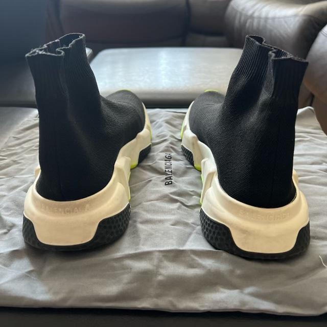 Balenciaga Sock Runners with neon yellow sole size 8... - Depop