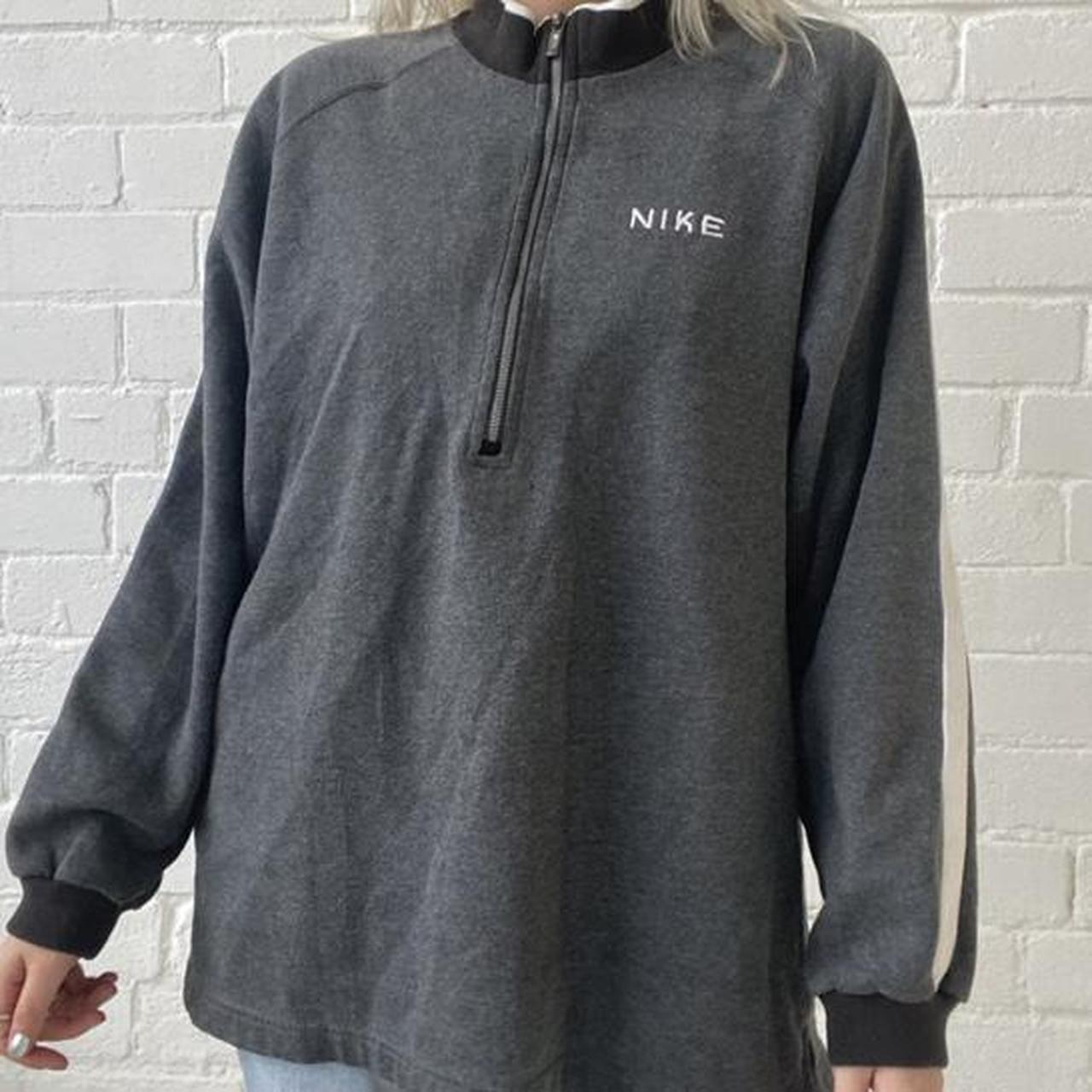 nike quarter zip jumper grey vintage