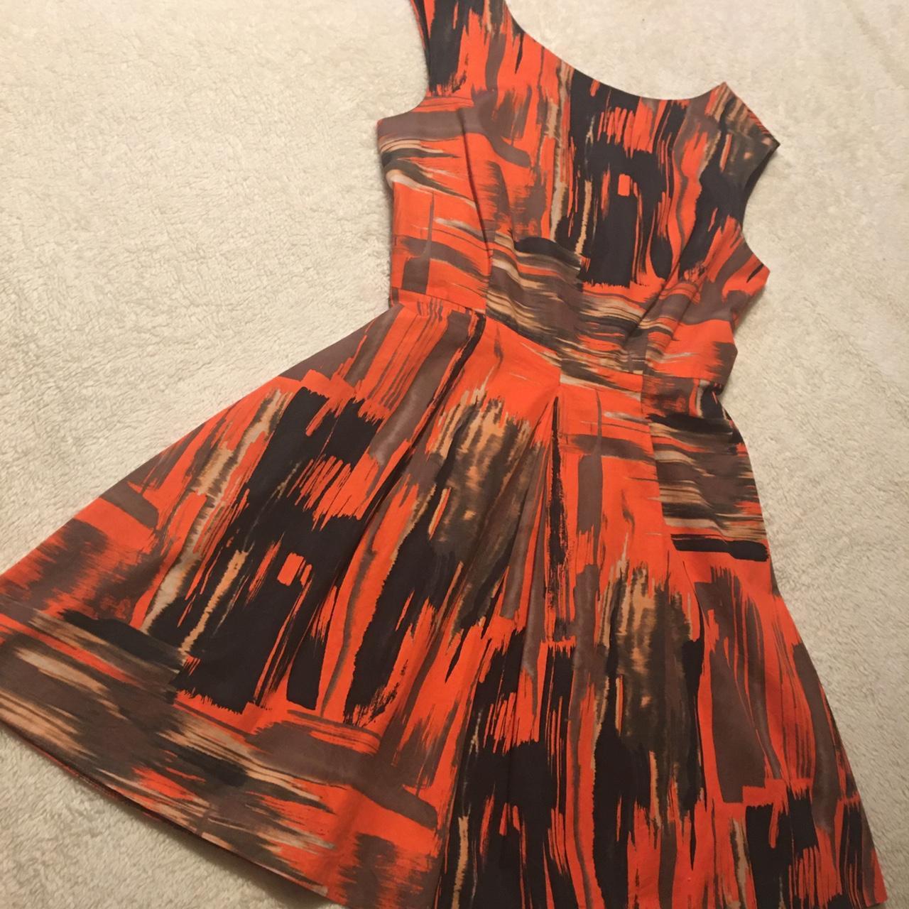 Dorothy Perkins Women's Orange and Black Dress | Depop