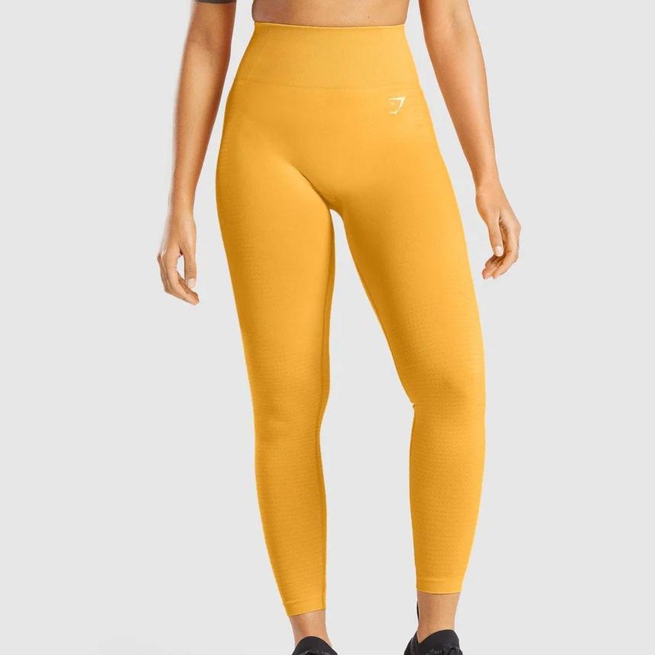 Gymshark Women's Yellow Leggings Depop