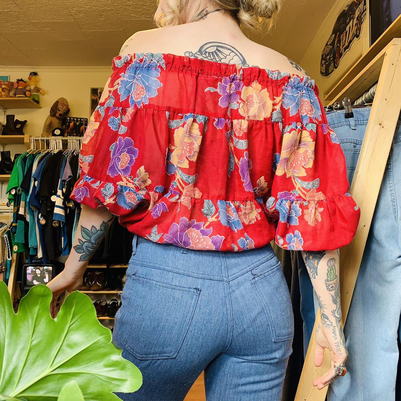 Product Image 2 - 70’s floral peasant blouse. Why