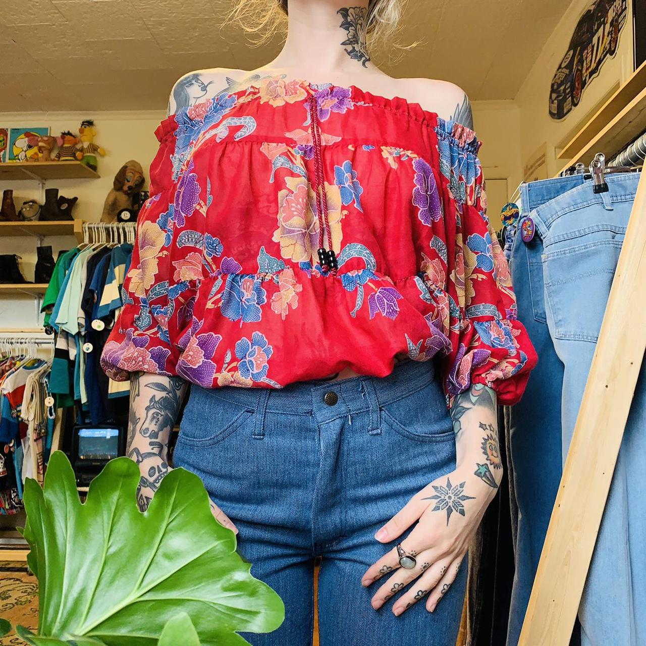 Product Image 3 - 70’s floral peasant blouse. Why