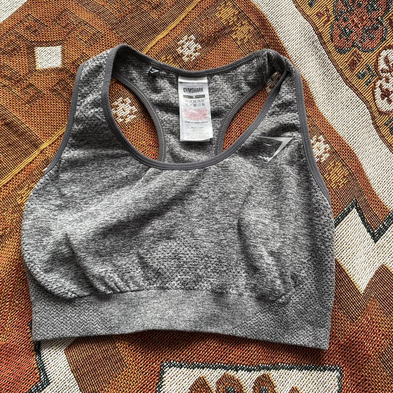 GYMSHARK vital seamless sports bra in Smokey grey... Depop