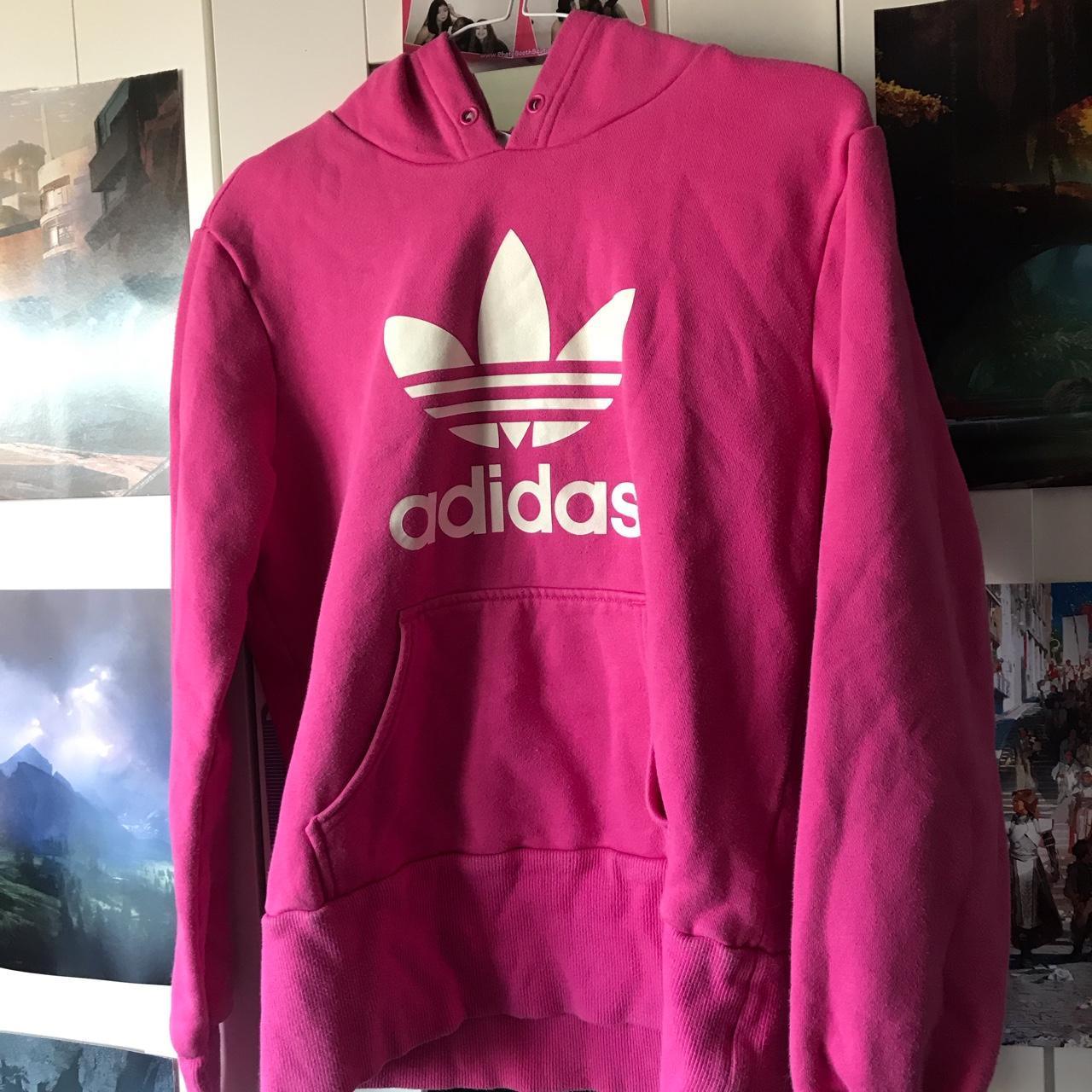 Hot pink adidas hoodie online