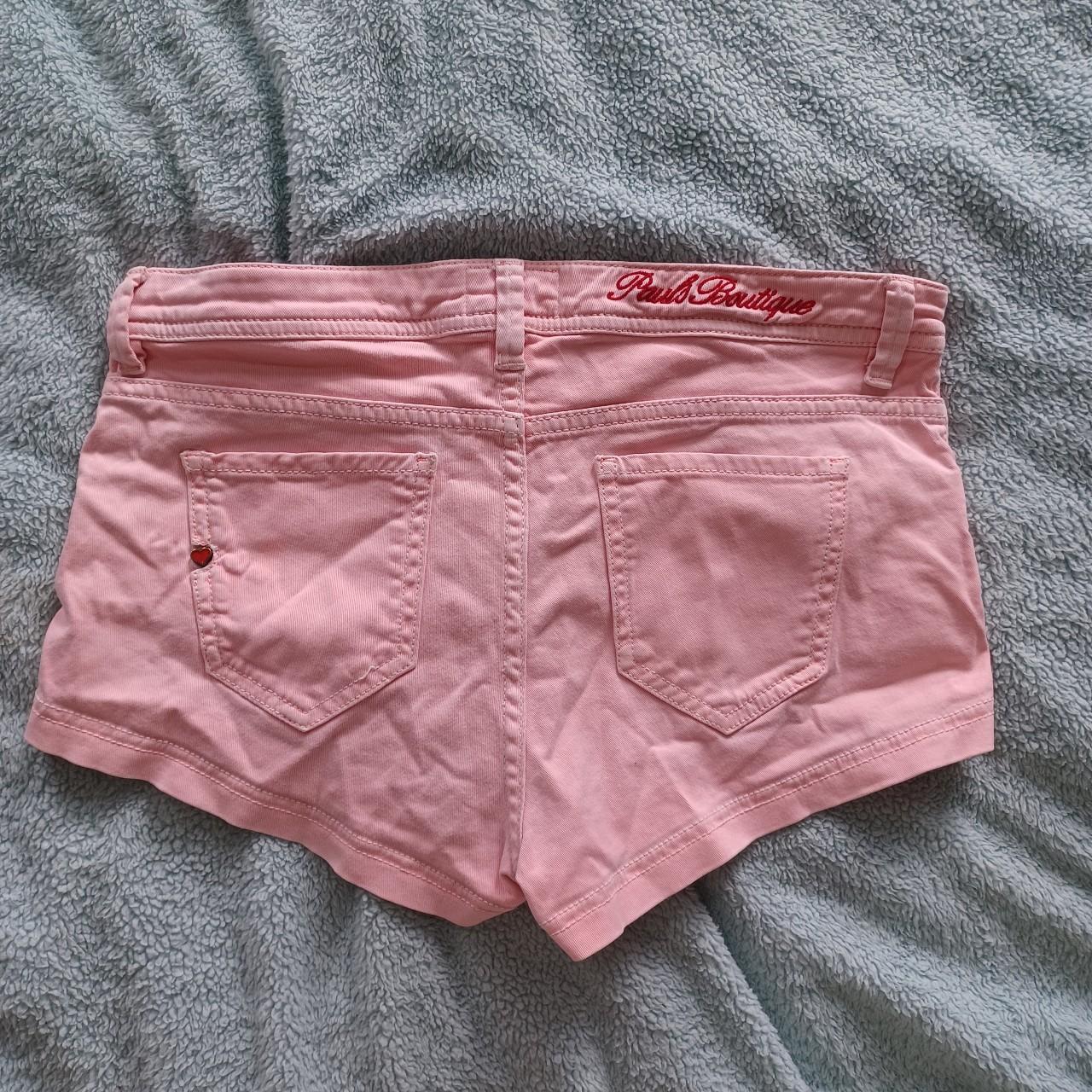 Y2K Paul's boutique pastel pink denim booty shorts /... Depop