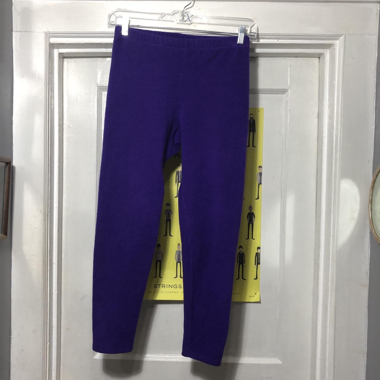 Vintage Purple Fleece Legging Pants by Chilli... - Depop