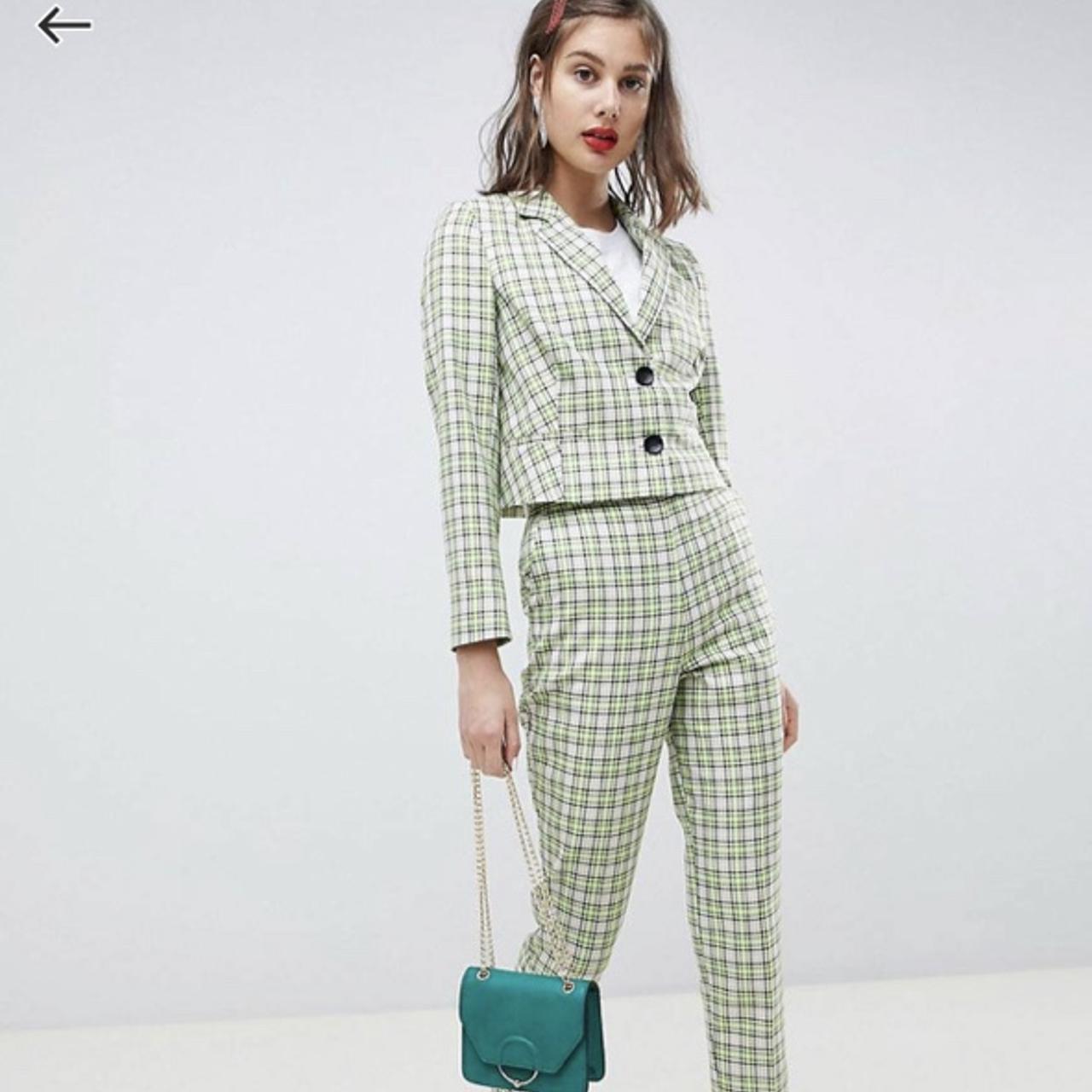 Asos tailored yellow and green checked suit - never... - Depop