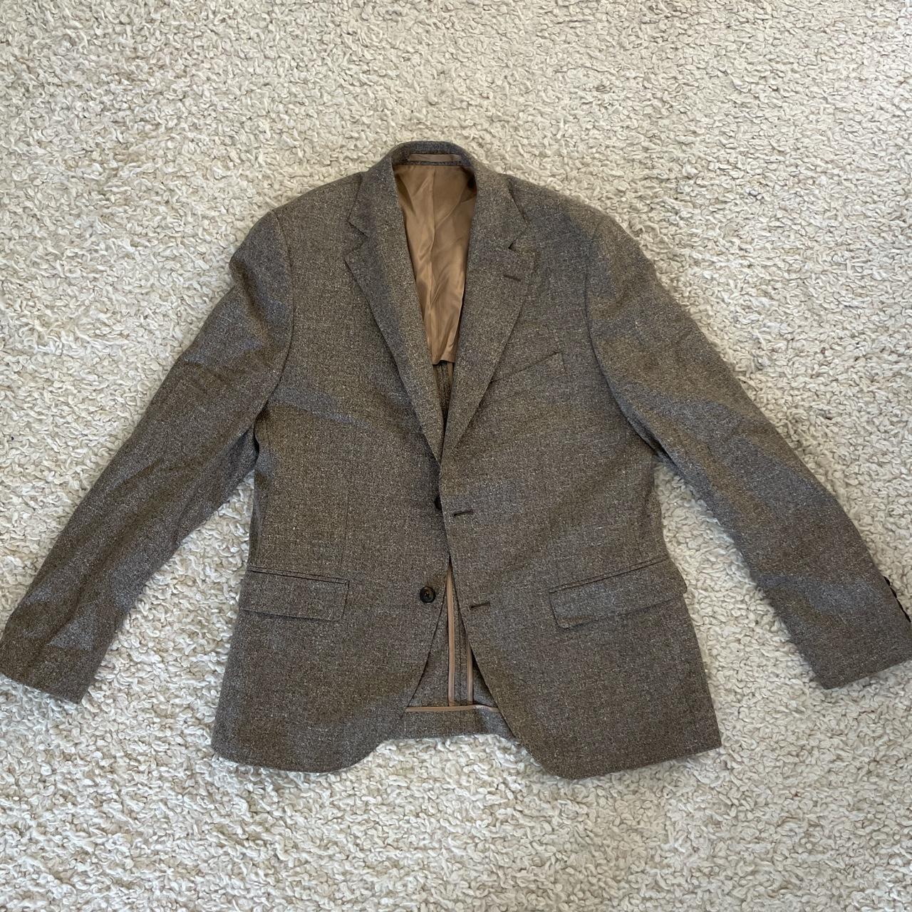 Moss Bros Men's Brown and Tan Jacket | Depop