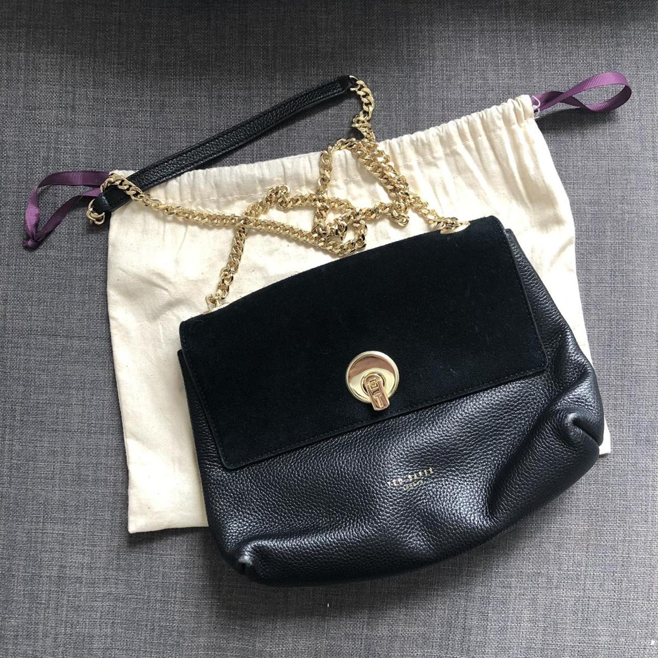 Ted Baker cross body black bag - Leather bag with... - Depop