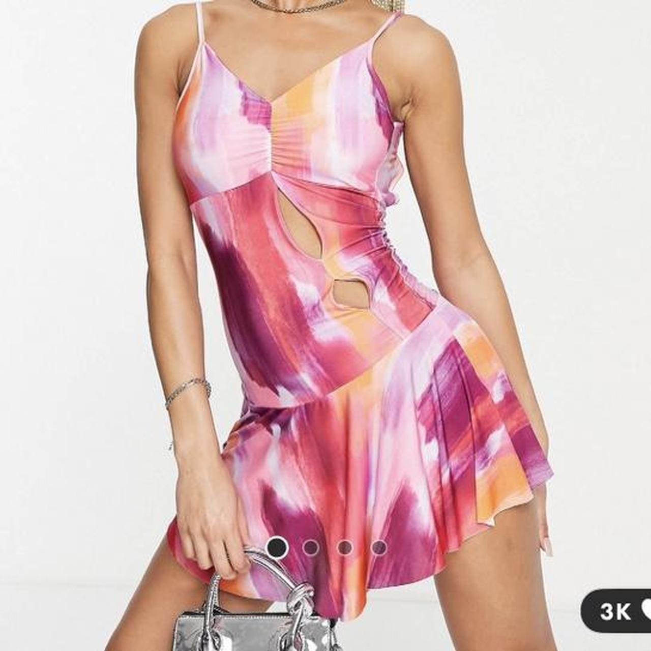 ASOS Women's Pink and Orange Dress Depop