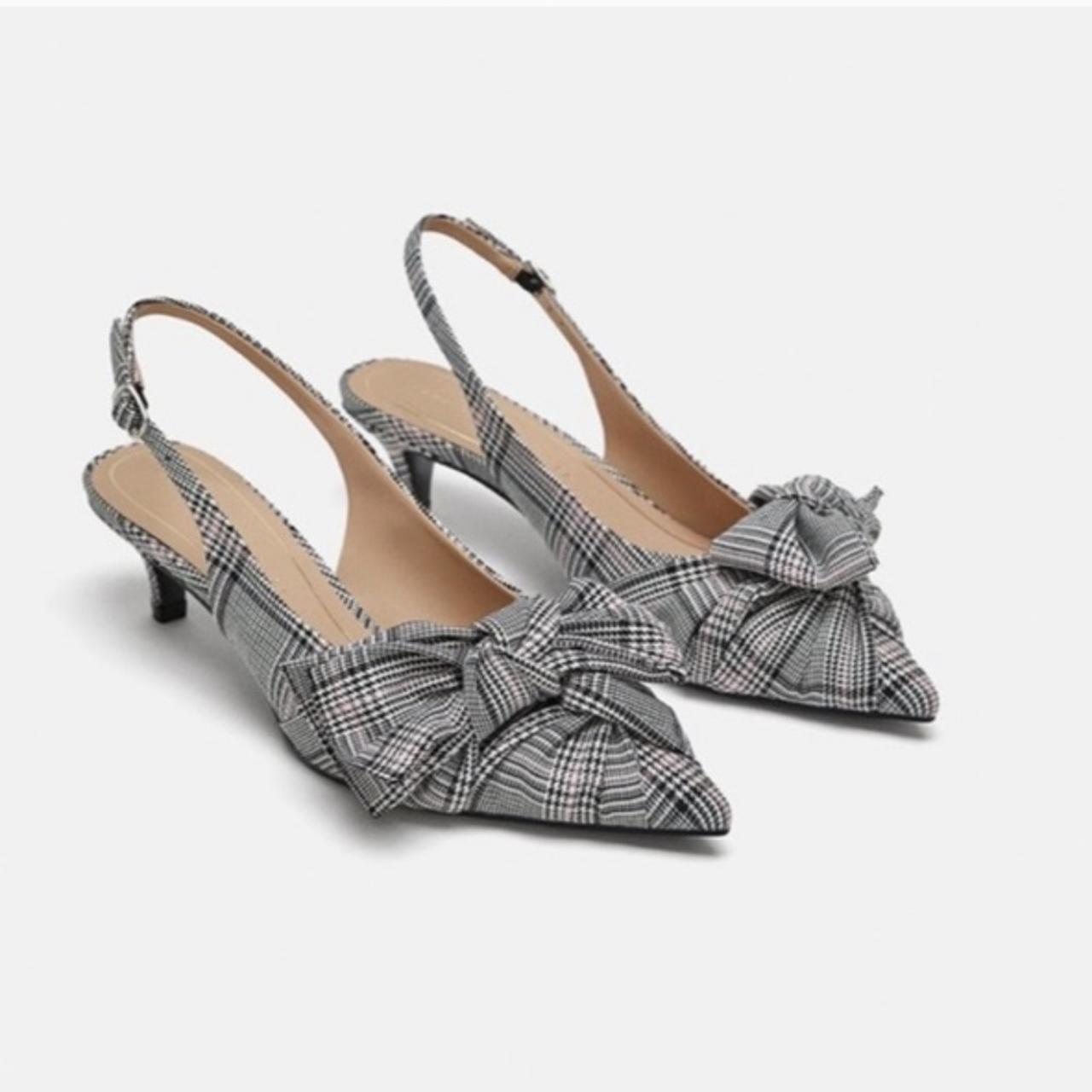 Plaid store kitten heels