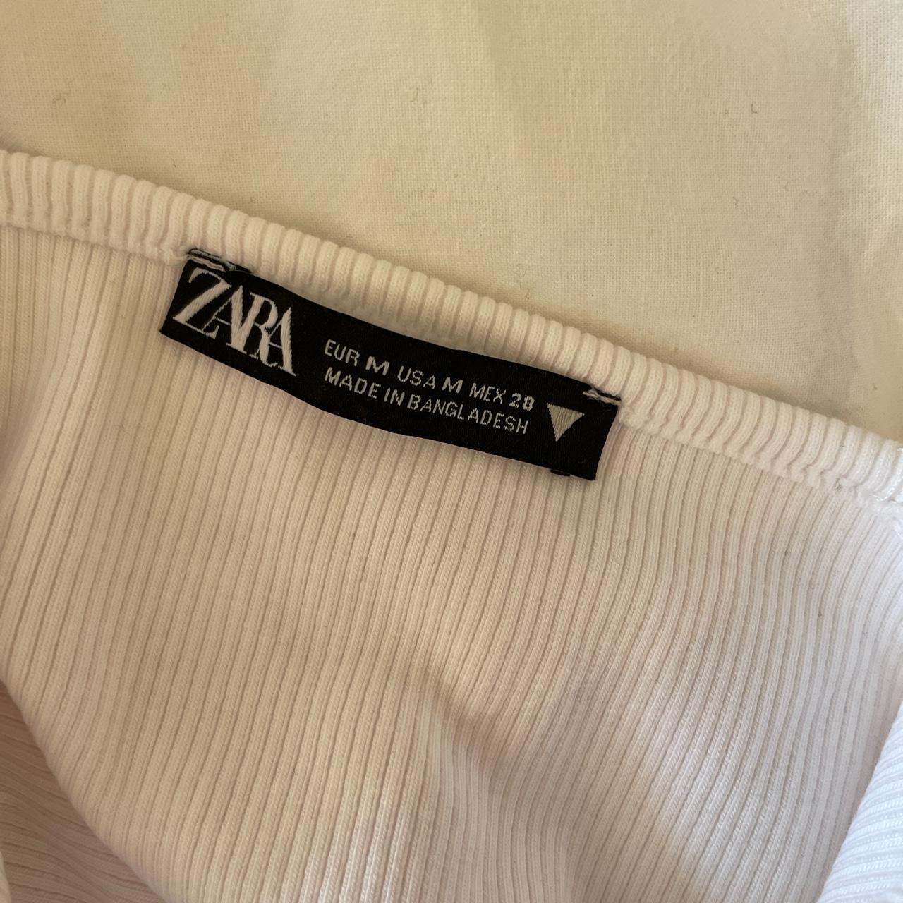 Zara crop top white size medium with criss cross... Depop