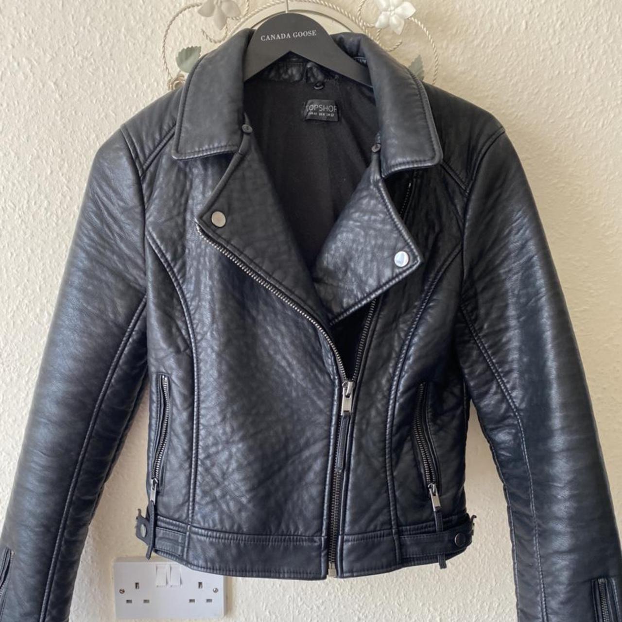 topshop leather look jacket