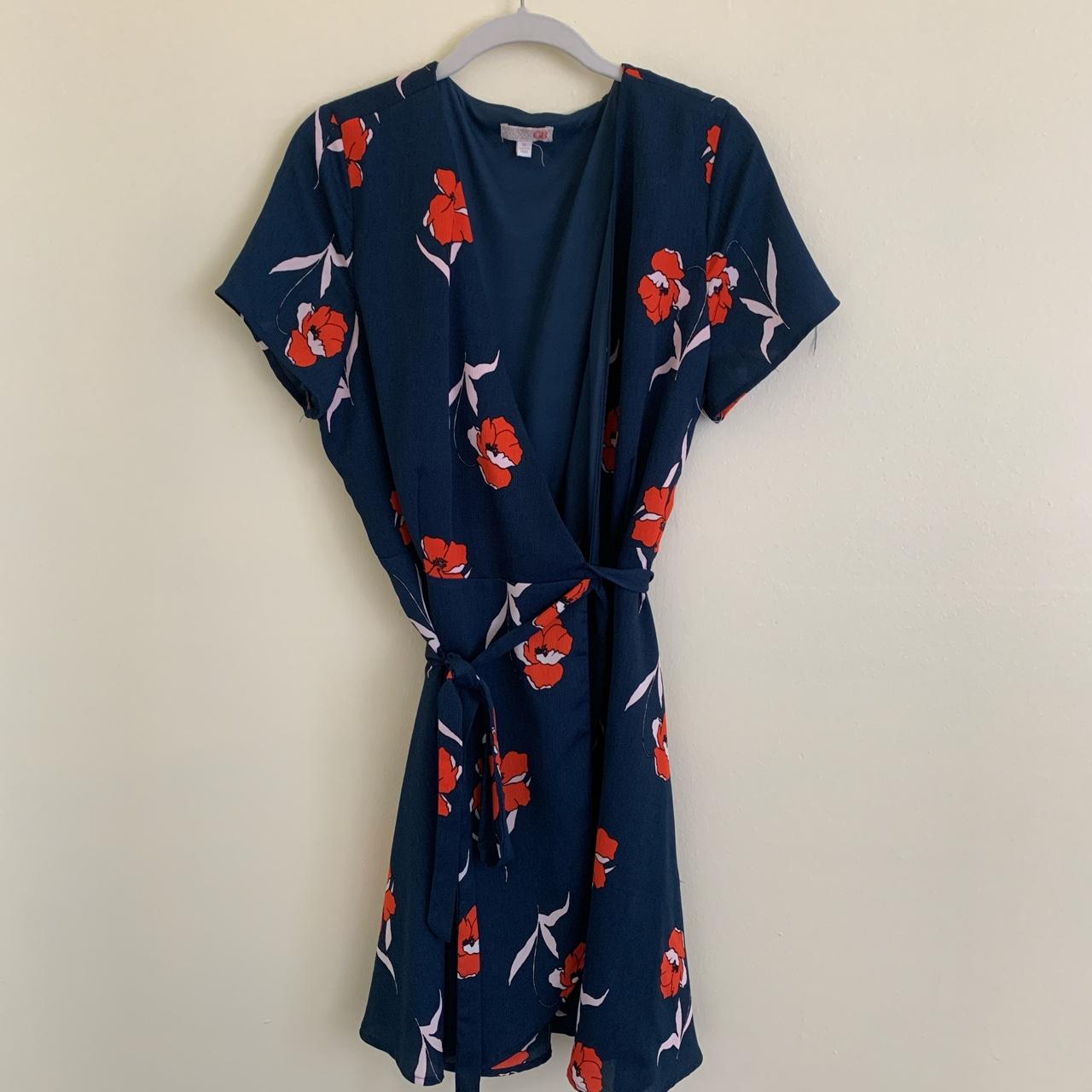 Women's Orange and Blue Dress | Depop