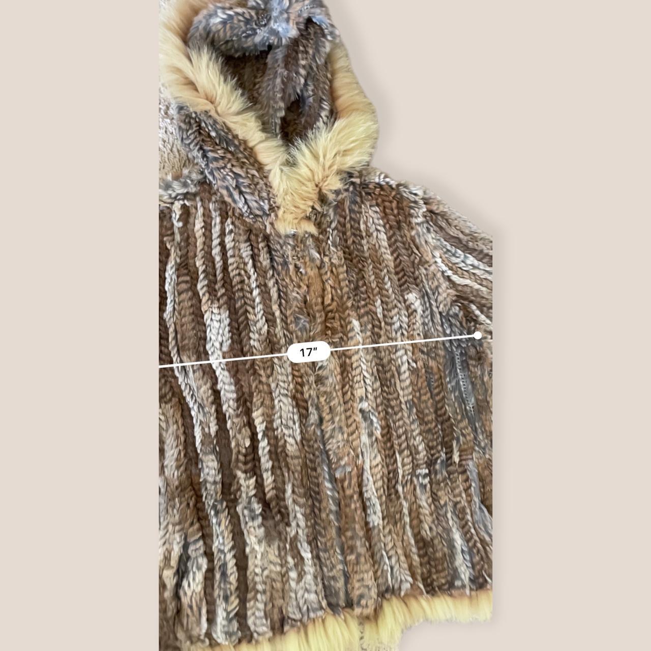 Vintage Glam Zip Up Hooded Winter Y2K Snow Brown Fur... - Depop