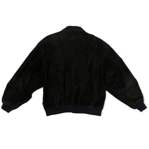 Vintage Camel Cigarette Bomber Jacket Black Suede... - Depop