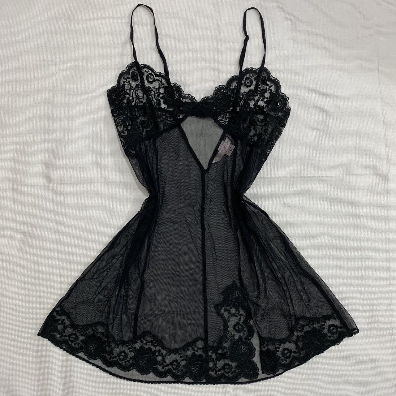 The cutest Victoria’s Secret black lace sheer slip... - Depop